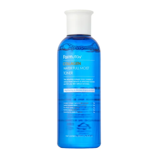 DRĖKINANTIS VEIDO TONIKAS-FarmStay Collagen Water Full Moist Toner 200 ml