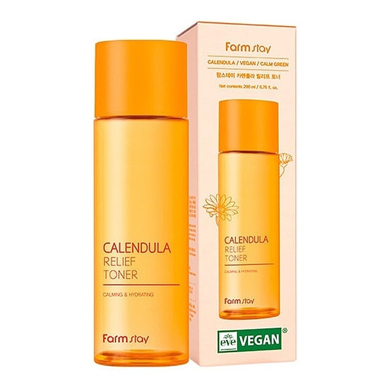VEIDO TONIKAS SU MEDETKOMIS-FarmStay Calendula Relief Toner 200 ml