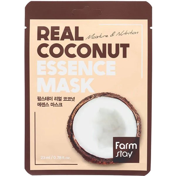 LAKŠTINĖ VEIDO KAUKĖ SU KOKOSŲ EKSTRAKTU-FarmStay Real Coconut Essence Mask 1 vnt