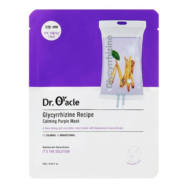 RAMINAMOJI LAKŠTINĖ VEIDO KAUKĖ-Dr. Oracle Glycyrrhizine Recipe Calming Purple Mask 1 vnt*25 ml