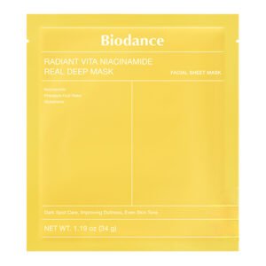 Lakštinė veido kaukė-BIODANCE Radiant Vita Niacinamide Real Deep Mask 1 vnt