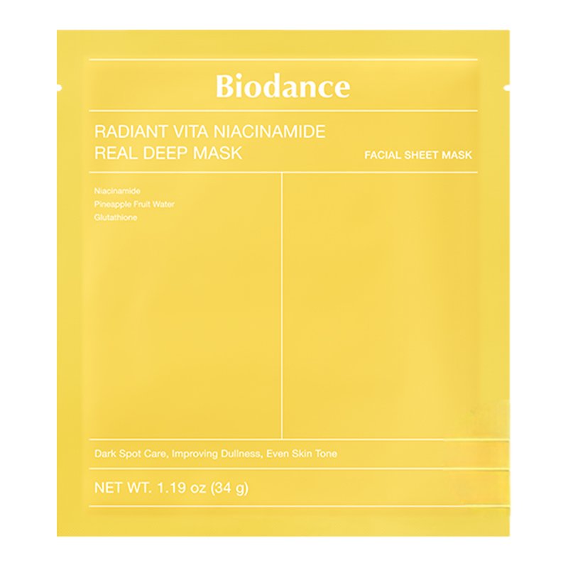 Lakštinė veido kaukė-BIODANCE Radiant Vita Niacinamide Real Deep Mask 1 vnt