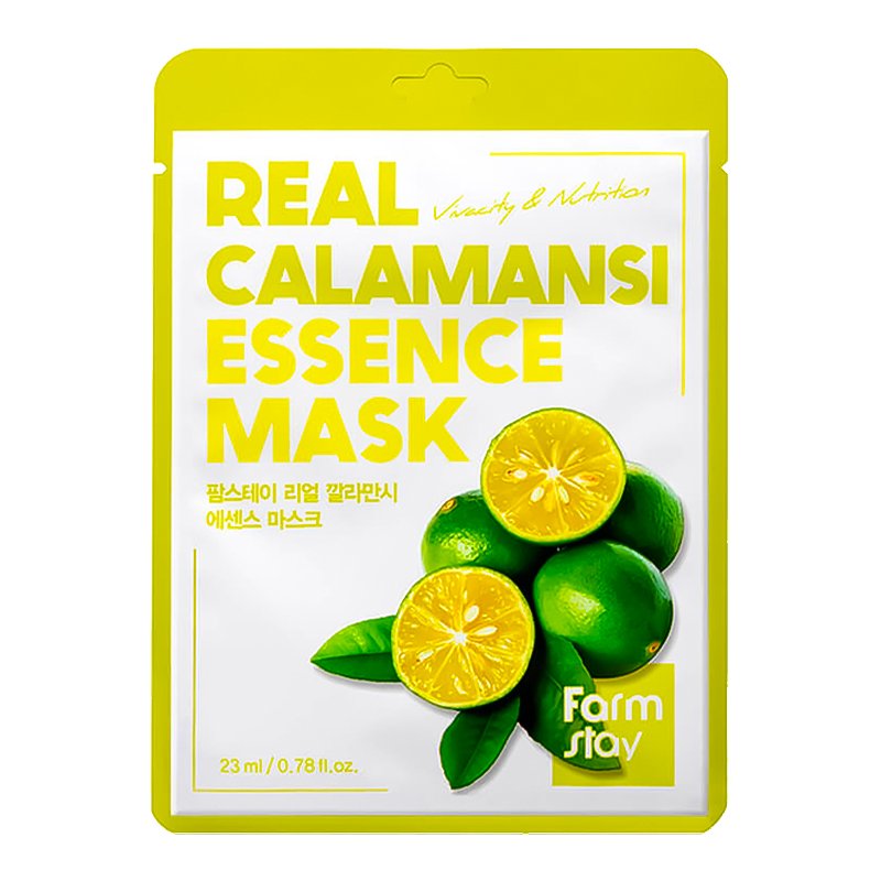 Lakštinė veido kaukė-FarmStay Real Calamansi Essence Mask 1 vnt